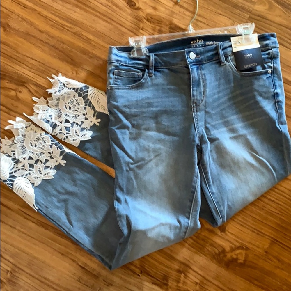 NY&C Runway Ankle Legging with Lace Detail